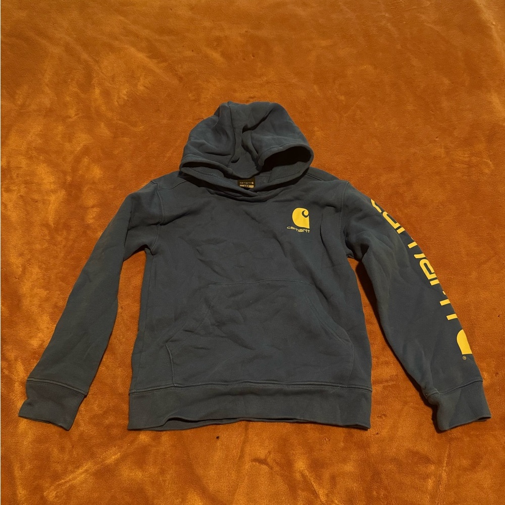 Carhartt Blue Hoodie with white Logo - Picture 9 of 9